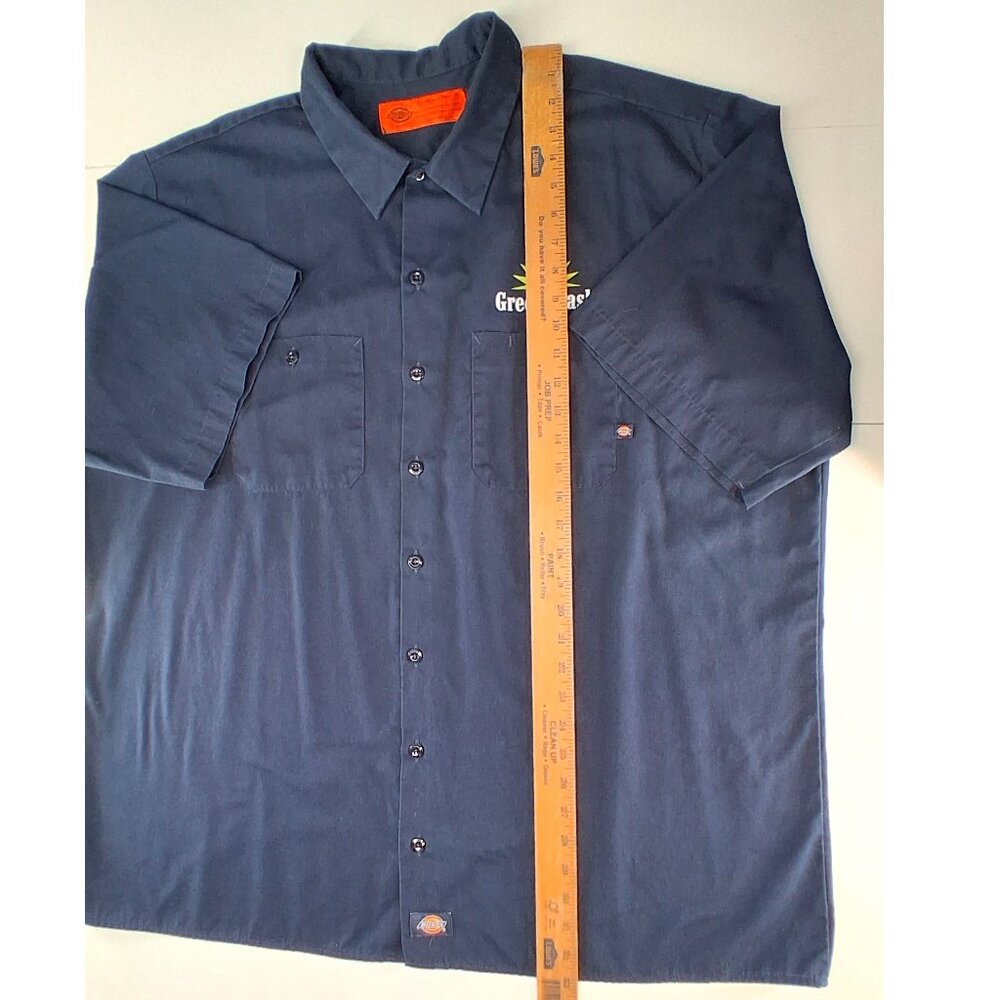 Dickies Green Flash Brewing Work Wear Shirt Blue Short Sleeve Button Front 3XL - Picture 7 of 10